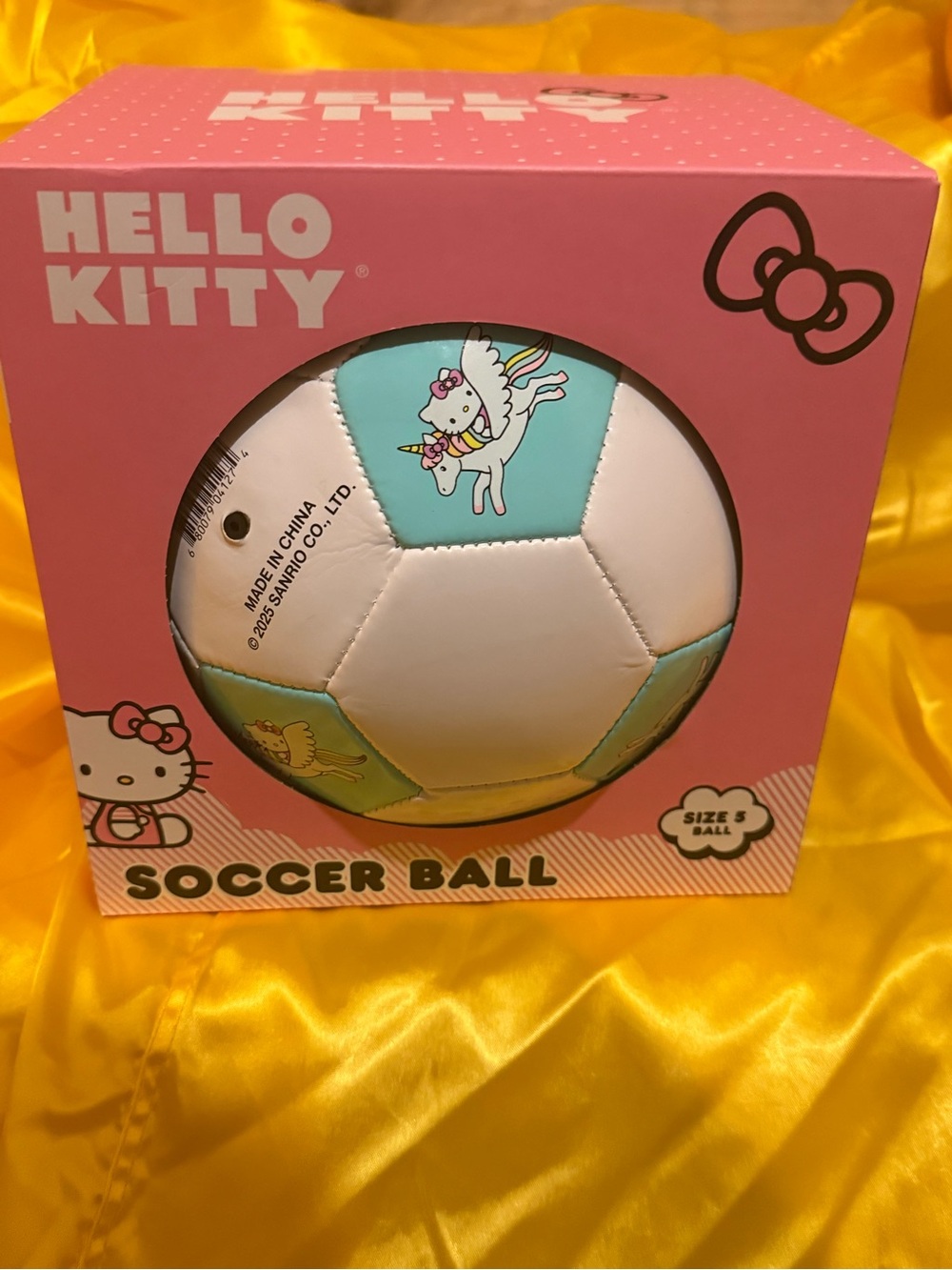 Hello Kitty Kids Soccer Ball - White & Light Blue New